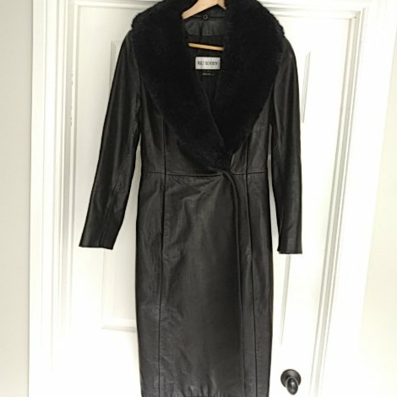 holt renfrew Jackets & Coats Holt Renfrew Black Leather Trench Size 4